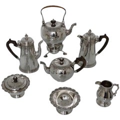George V Sterling Silver Seven-Piece Tea & Coffee Set Lionel Alfred Crichton