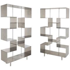 Pair of French Steel Shelves, circa 1970, France 4