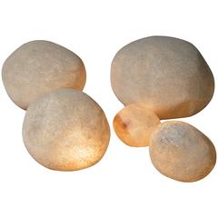 Five French Floor Lamps Called Lighting Stones 'Dora' by André Cazenave