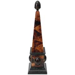 Maitland Smith Style Obelisk in Pen Shell, Coconut Shell and Tessellated Marble 4