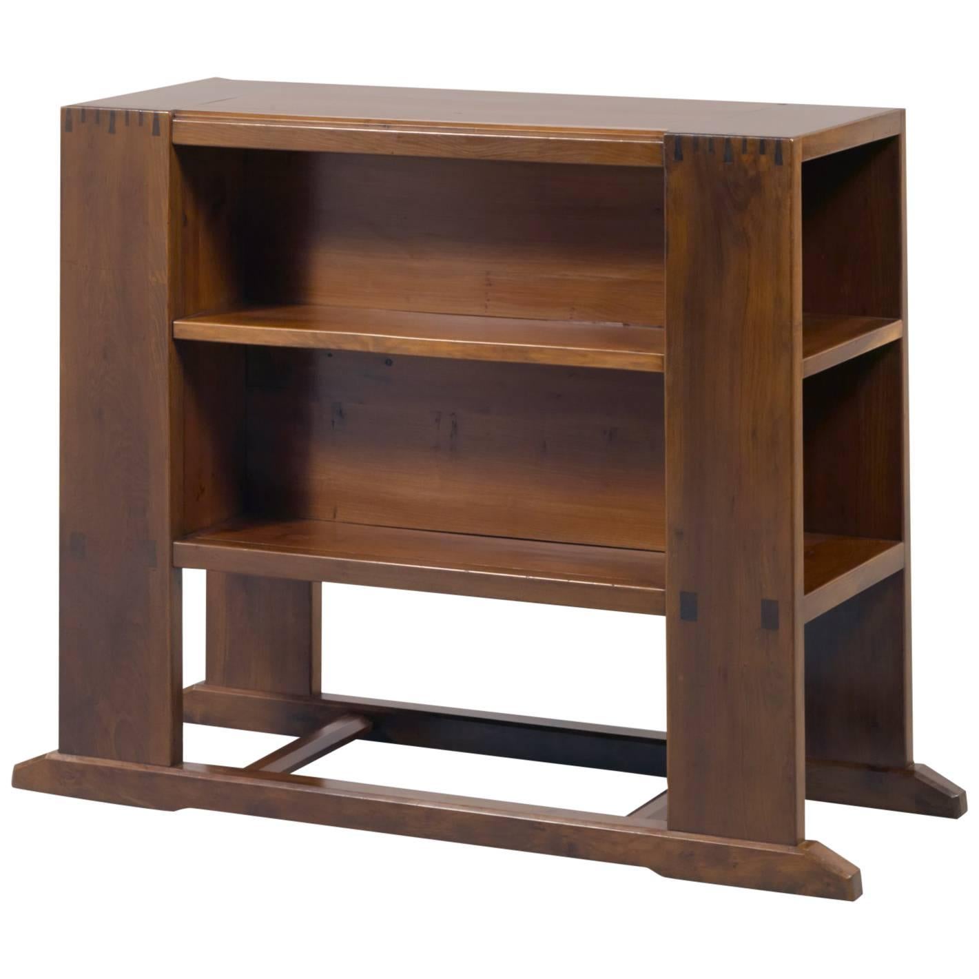 GORDON RUSSELL Arts And Crafts Yew Wood Bookcase For Sale
