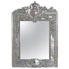 Vintage Louis XVI Style Silver Plated Table Mirror / Frame