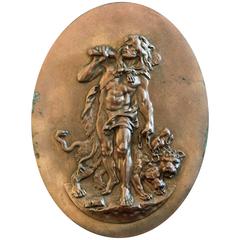 "Twelfth Labor of Hercules," Bronze Relief Panel Depicting Hercules & Cerberus