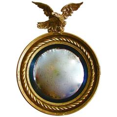 Regency Giltwood Bullseye Mirror with Eagle Cresting