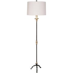 Brass and Hand-Wrought Iron Floor Lamp