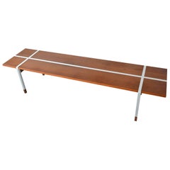 Walnut and Aluminum Coffee Table by Selig Walnut and Aluminum Coffee Table by Selig