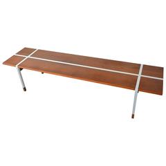Walnut and Aluminum Coffee Table by Selig 10