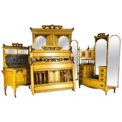 Art Nouveau Four-Piece Bedroom Suite, Scottish Carved Walnut 714 3