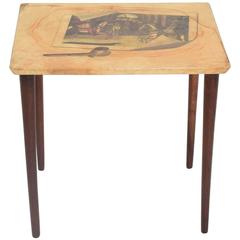 Italian Mid-Century Modern Aldo Tura Side Table, Goatskin after Fornasetti 12
