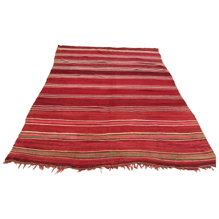 Moroccan FlatWeave Vintage Rug For Sale at 1stDibs