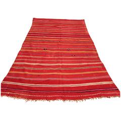 Vintage Moroccan Flat-Weave Rug with Stripes 11