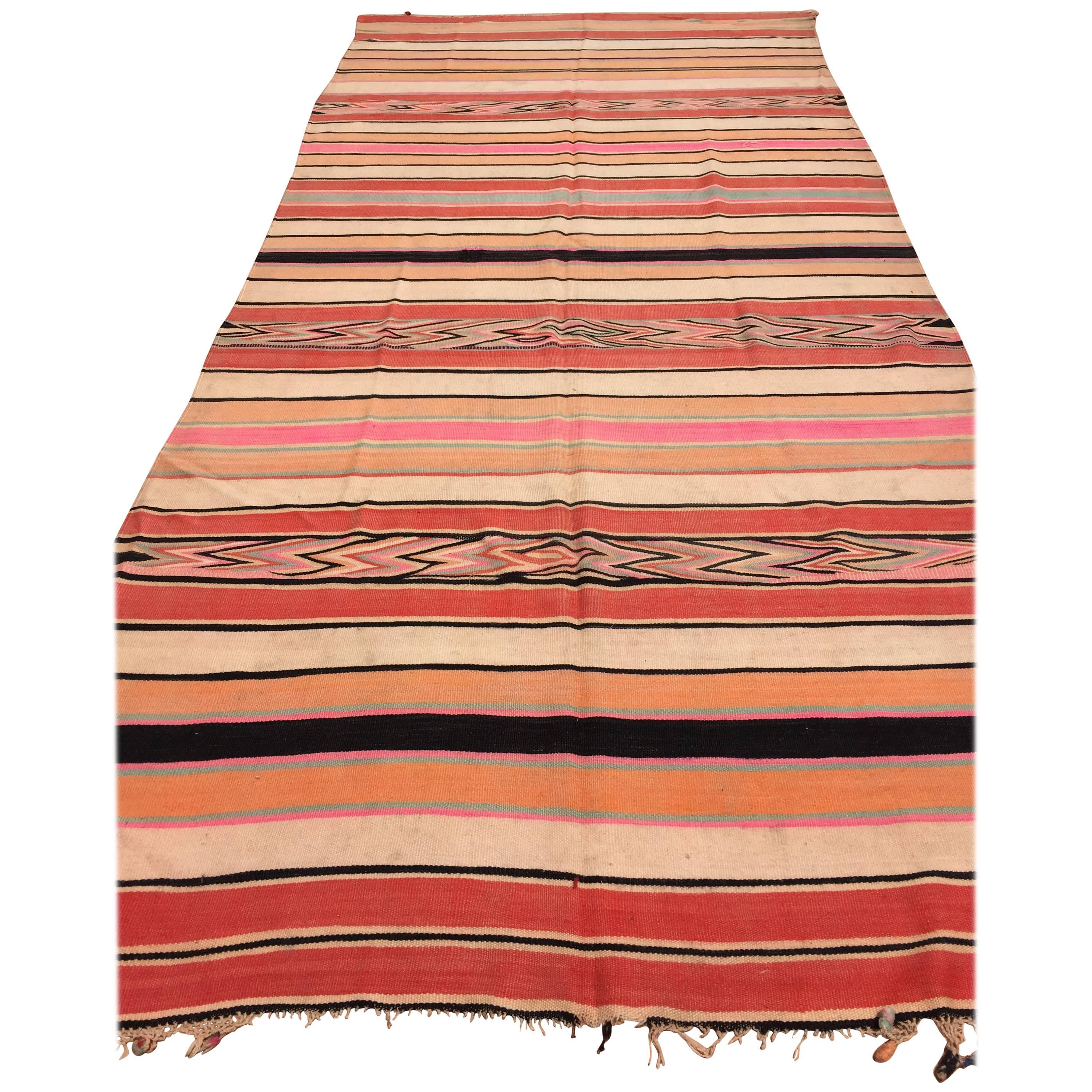 Moroccan Vintage FlatWeave Rug For Sale at 1stDibs