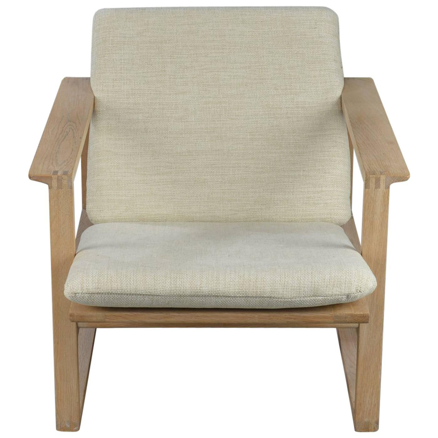 Børge Mogensen Oak Lounge Sled Chair 2256 for Fredericia Furniture Designed 1956
