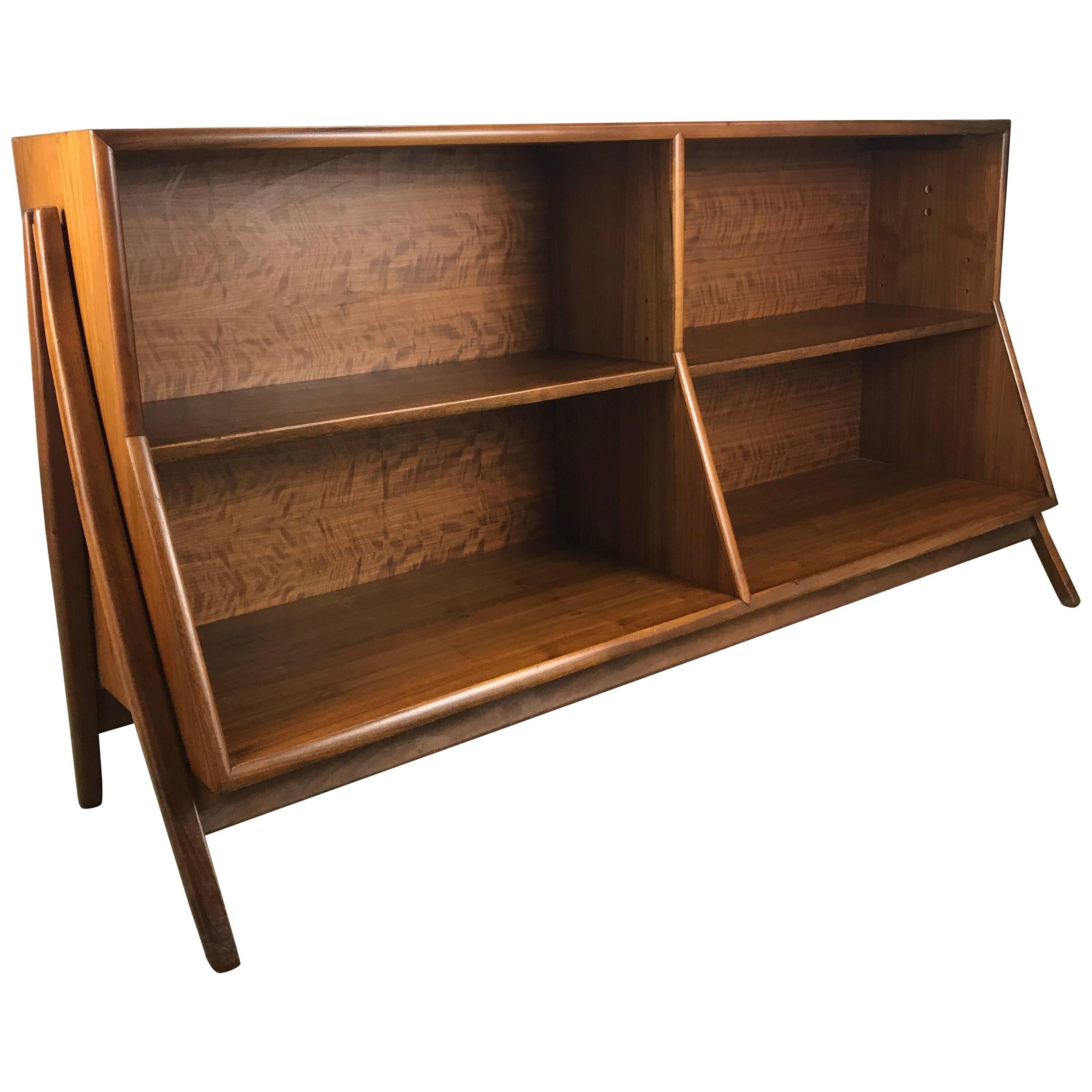 Mid-Century Modern Architectural Walnut Bookcase by Kipp Stewart / Drexel