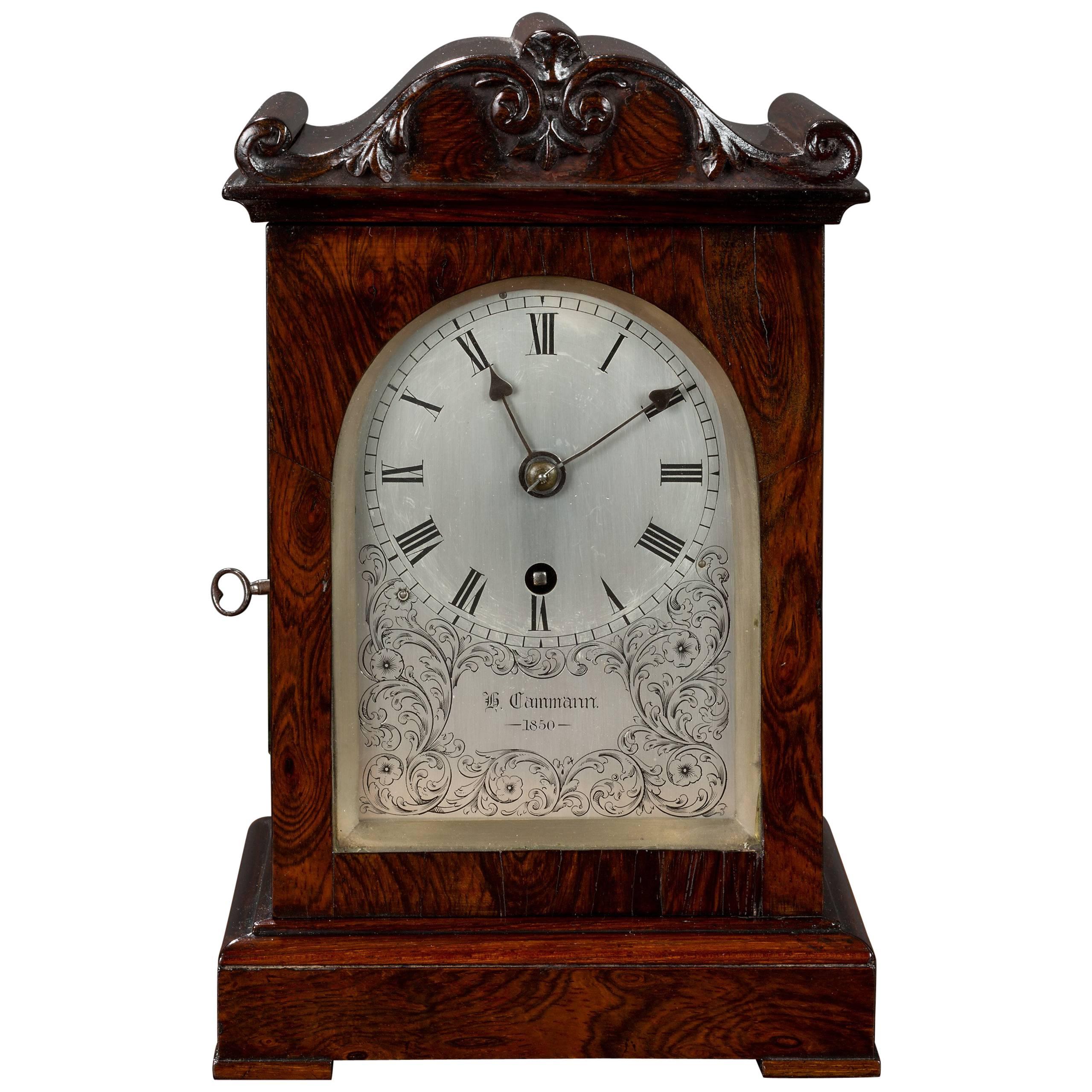 Victorian Miniature Rosewood Bracket Clock For Sale
