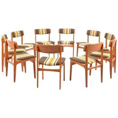 Rare Set of Ten Danish Dinner Chairs by Thorsø Stolefabrik 8