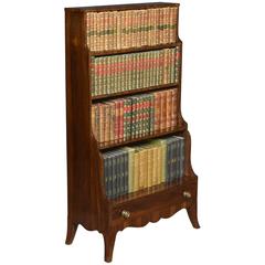 Antique Regency Rosewood Waterfall Bookcase