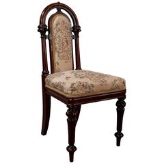 Antique Fine Walnut Side Desk Hall Chair English Quality William IV, circa 1835