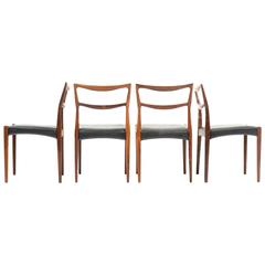 Set of Four Danish Rosewood Dinner Chairs, Fine Danish Quality
