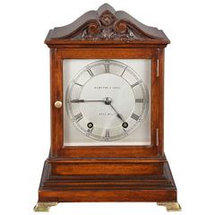 Mahogany Mantel Clock Signed Hampton & Sons, Pall Mall