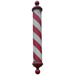 Rare English Wooden Barbers Pole Trade Shop Sign 4