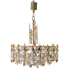 Palwa Gilt Metal Jewel Chandelier