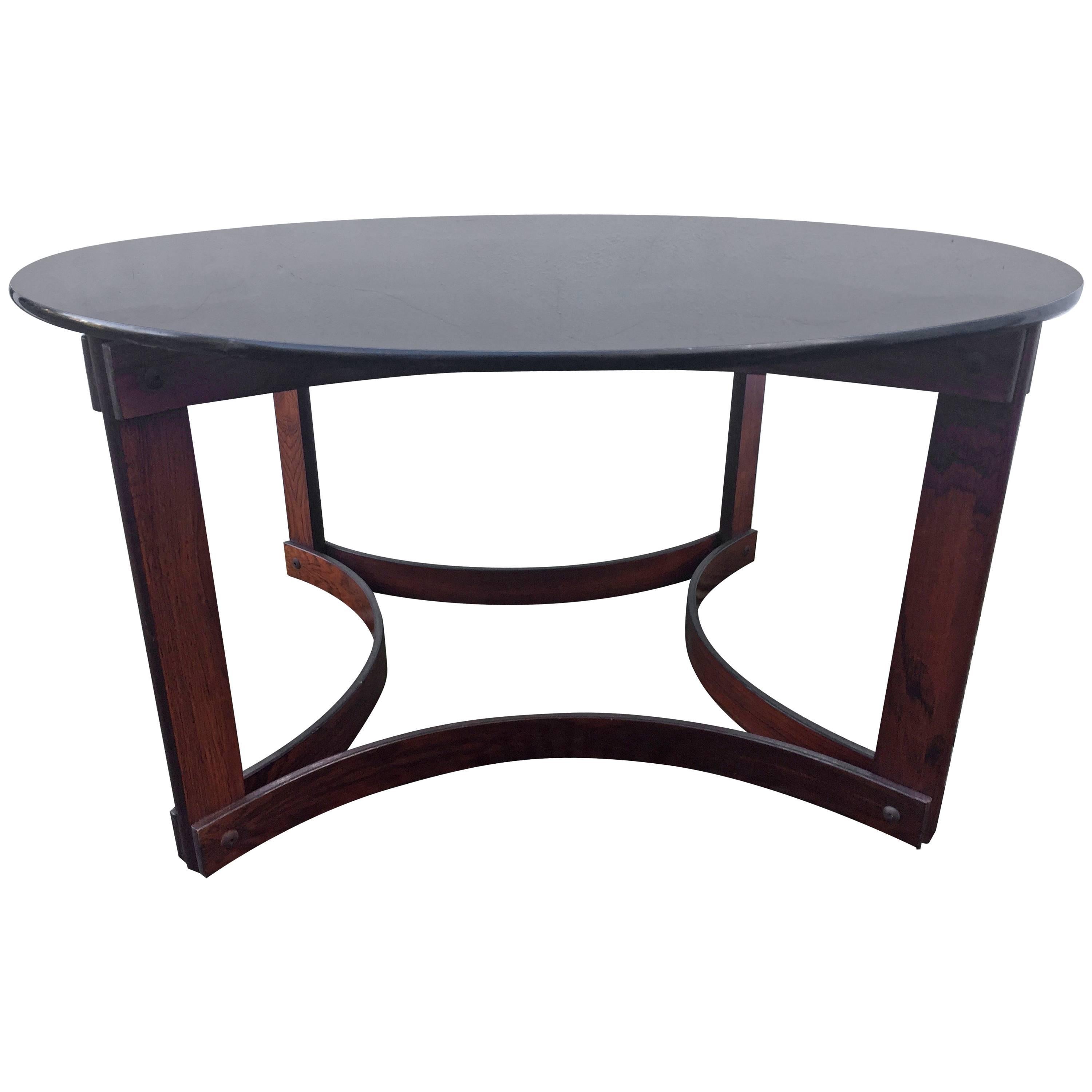 Ingmar Relling Midcentury Circular Rosewood Coffee Table Original Glass For Sale