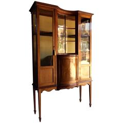 Antique Mahogany Edwardian Inlaid Display Cabinet