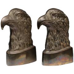Solid Brass Eagle Bookends, circa 1970s