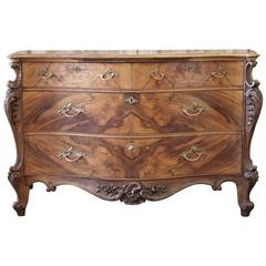 19th Century Chest of Drawers in BookMatch Crotch English Walnut