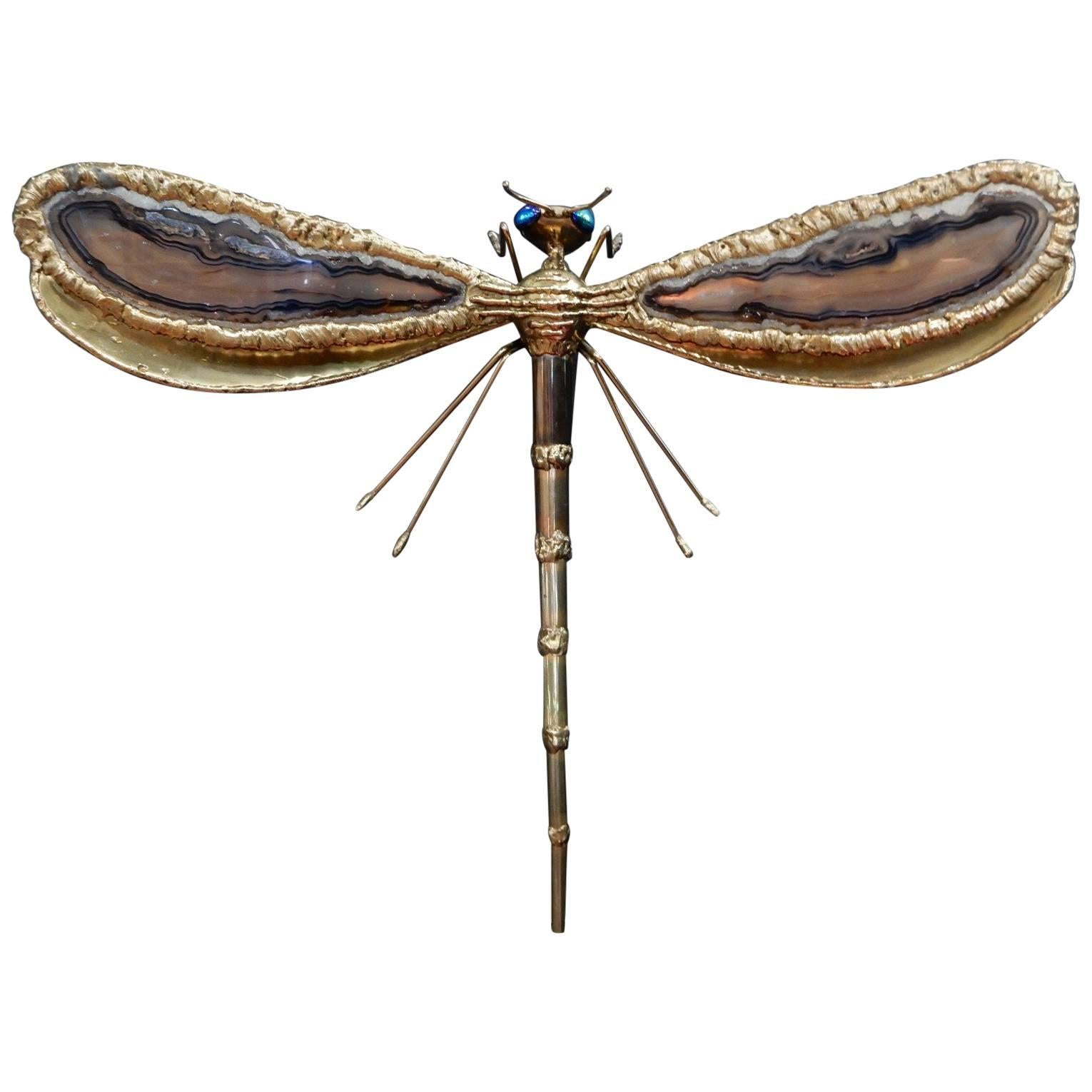 Jacques Duval Brasseur Dragonfly Sconce, 1970 For Sale