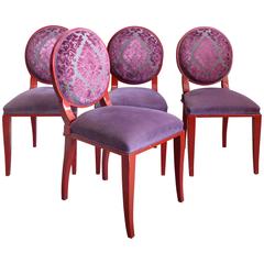 Set of Four Lacquered French Art Deco Chairs 12