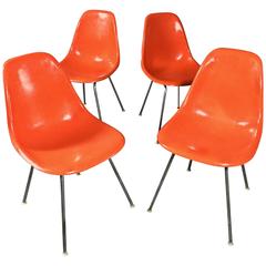 Eames Orange Shell Chair, Herman Miller, Eight Available, Late 1960s