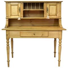19th Century Antique European Pine Writing Table or Desk 10