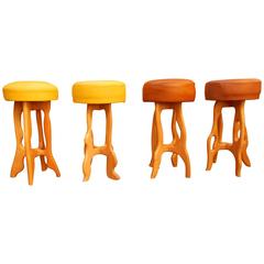 Set of Four Organic Stools