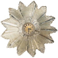 Vintage 1930s Silvered Starburst Clock or Mirror