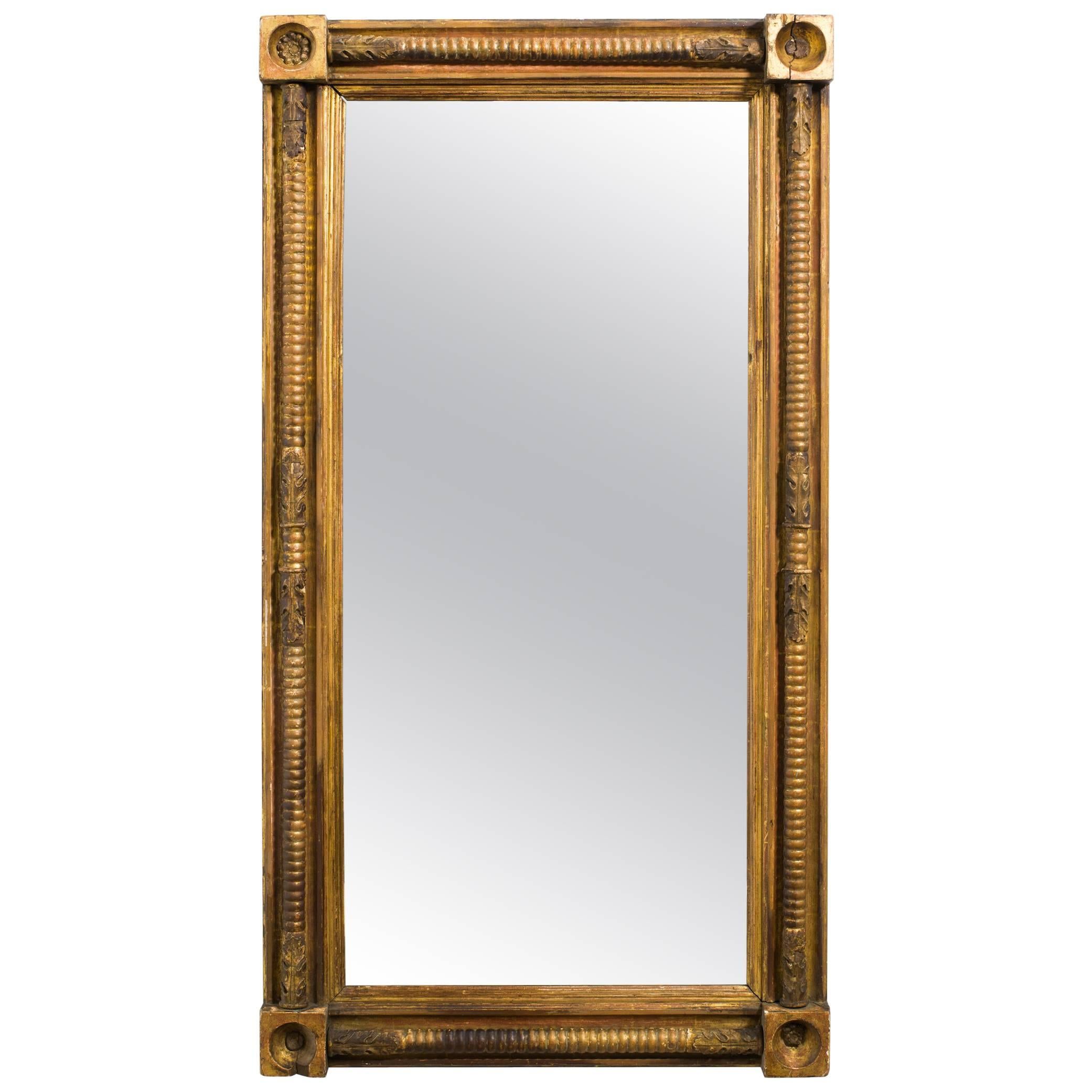 1820s English Federal Giltwood Mirror For Sale