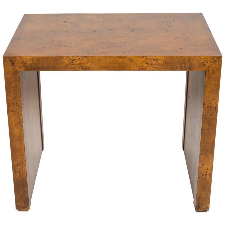 1970s Burled Wood Side Table For Sale at 1stdibs