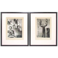 Retro Pair of Silver Gelatin Photographs by Alfredo Valente