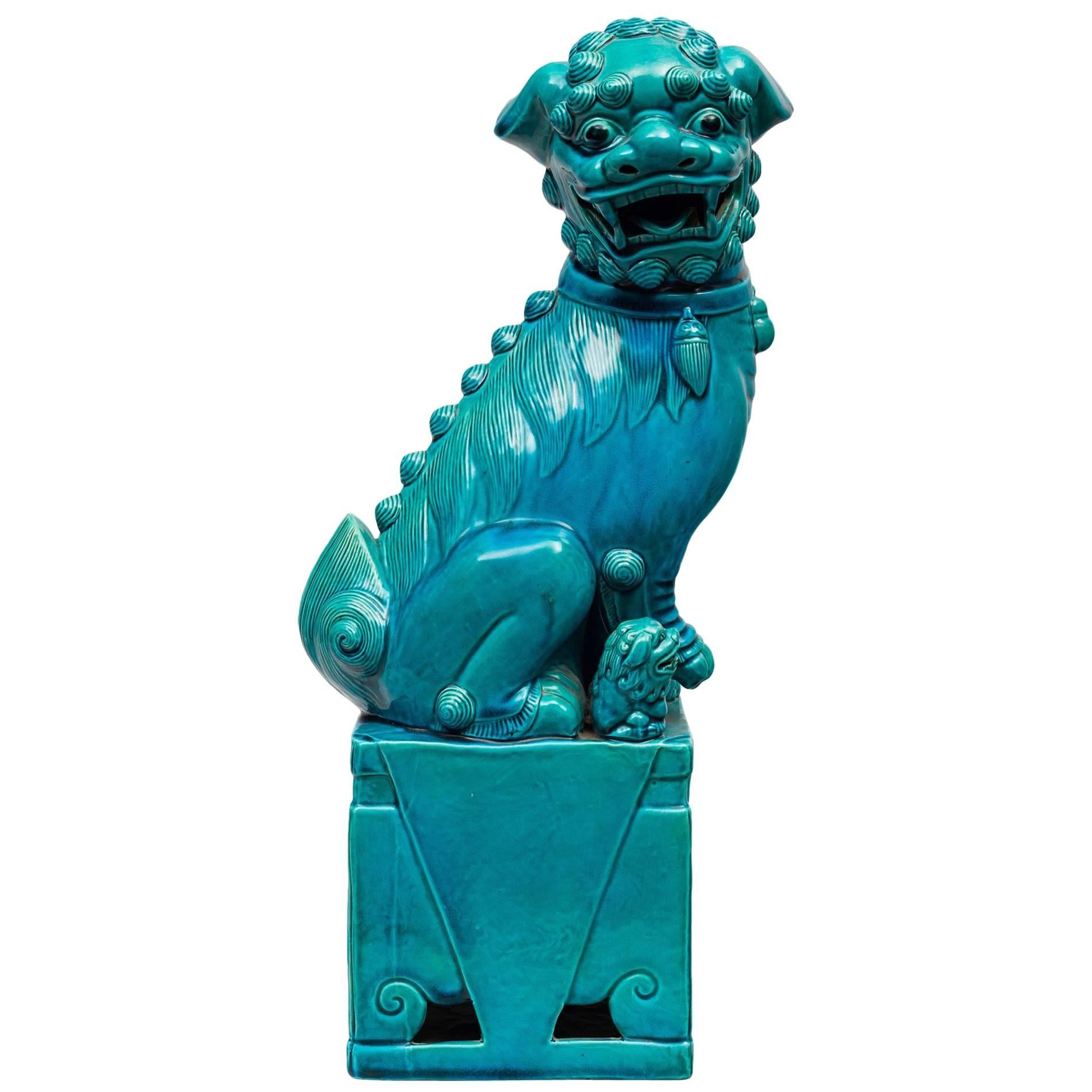 Chinese Large Turquoise Foo Dog