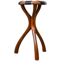 Black Walnut and Leather Stool by Dean Santner 1