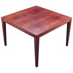 Danish Mid-Century Square Rosewood Coffee Table by Severin Hansen for Haslev