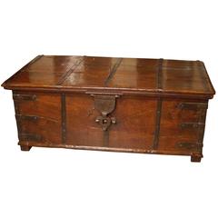 Antique 19th Century Beautifully Aged Teak Wooden Chest