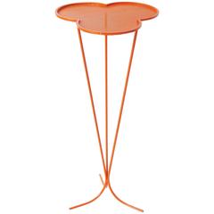 Orange Perforated Metal Pedestal or Tall Side Table by Mathieu Mategot, 1950s 5