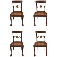 Fine Set of Four Regency Painted Side Chairs in the Manner of Thomas Hope