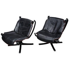 Vintage Pair of Lowback Lounge Chair from Sigurd Resell Vatne Mobler, Norway