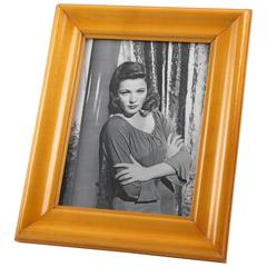 Varnished Sycamore Picture Photo Frame, France, circa 1940s Hollywood Regency 1