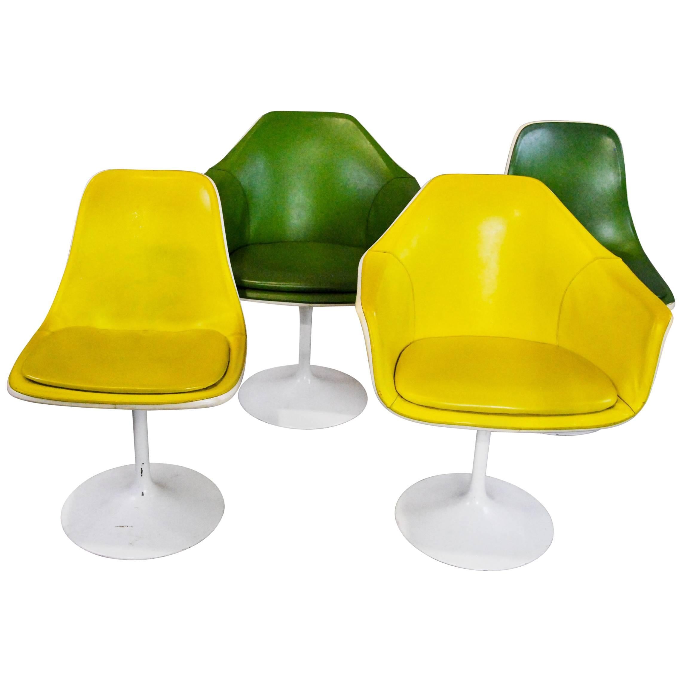 Set of Four Saarinen Style Tulip Chairs