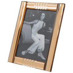 1940s French Copper Pink Mirror Picture Photo Frame