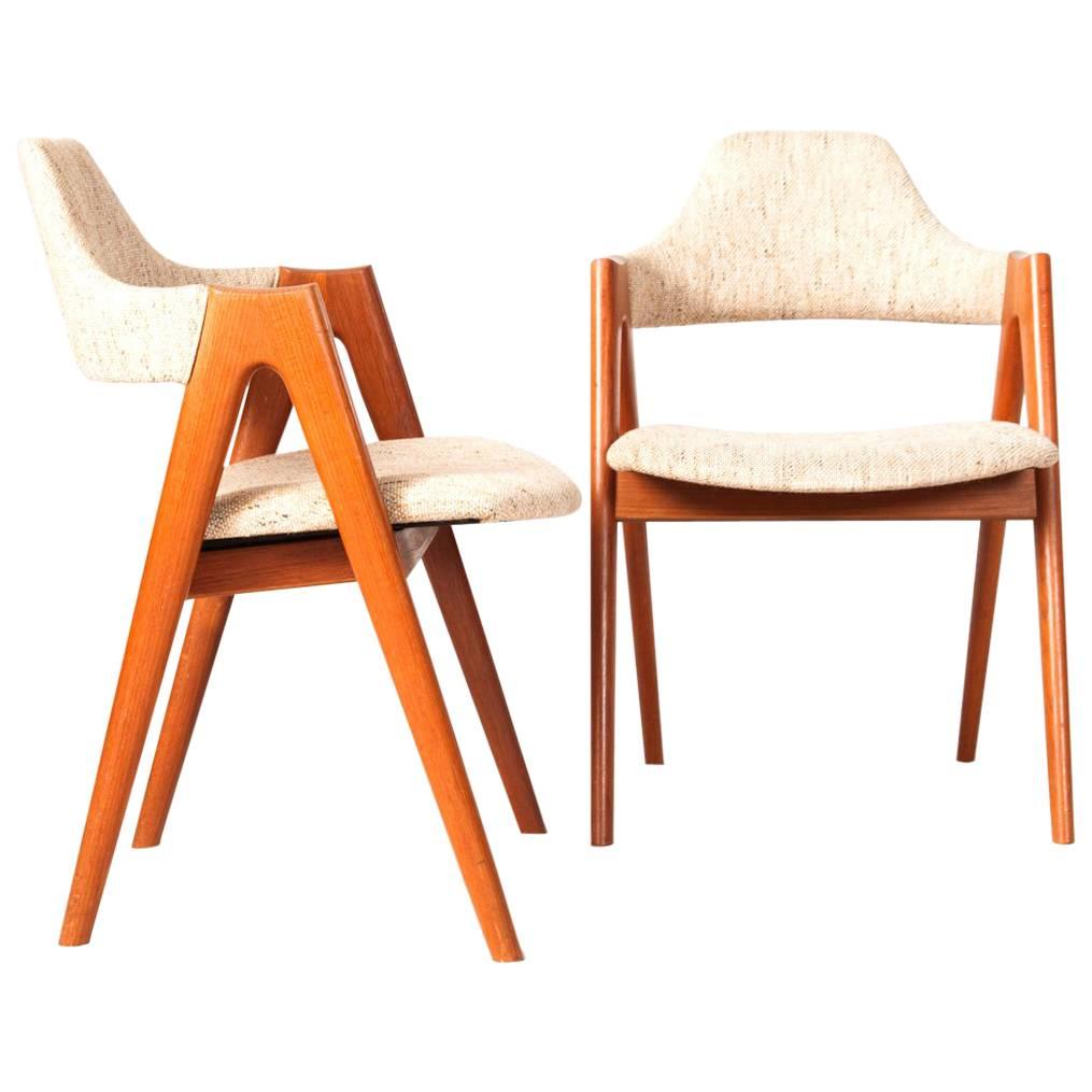 Mid-Century Teak Compass Chair by Kai Kristiansen for SVA Møbler For Sale